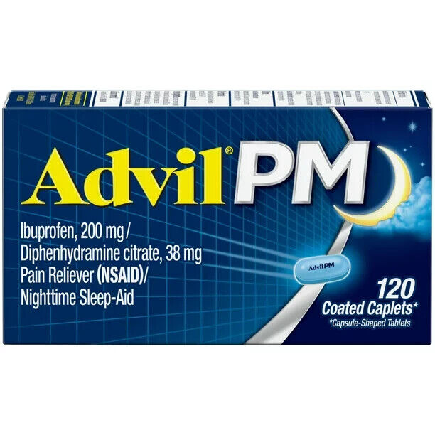 Advil PM Pain and Headache Reliever Ibuprofen, 200 Mg 120 Coated Capls Exp 2025 - GOODSZON Discount Store