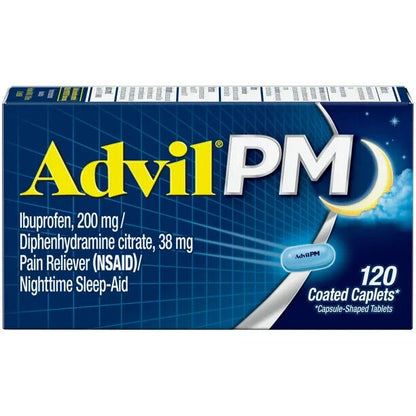 Advil PM Pain and Headache Reliever Ibuprofen, 200 Mg 120 Coated Capls Exp 2025 - GOODSZON Discount Store