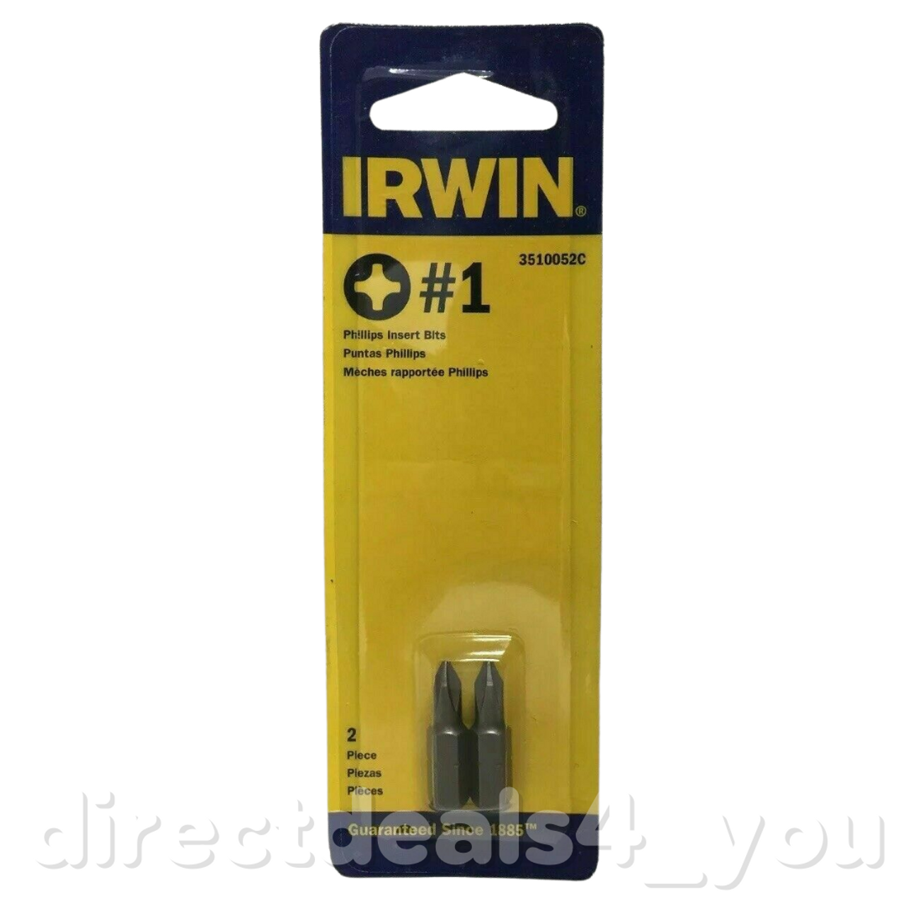 Irwin 3510052C #1 Phillips® Head Insert Bit 2 Count Pack of 6 - GOODSZON Discount Store