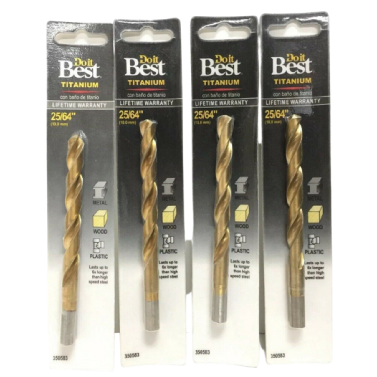 Do it Best 25/64" Titanium drill bit 350583 Pack of 4 - GOODSZON Discount Store