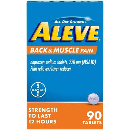 Aleve Back & Muscle Pain Reliever Naproxen Sodium 90 Tablets Pack of 2 Exp 2026 - GOODSZON Discount Store