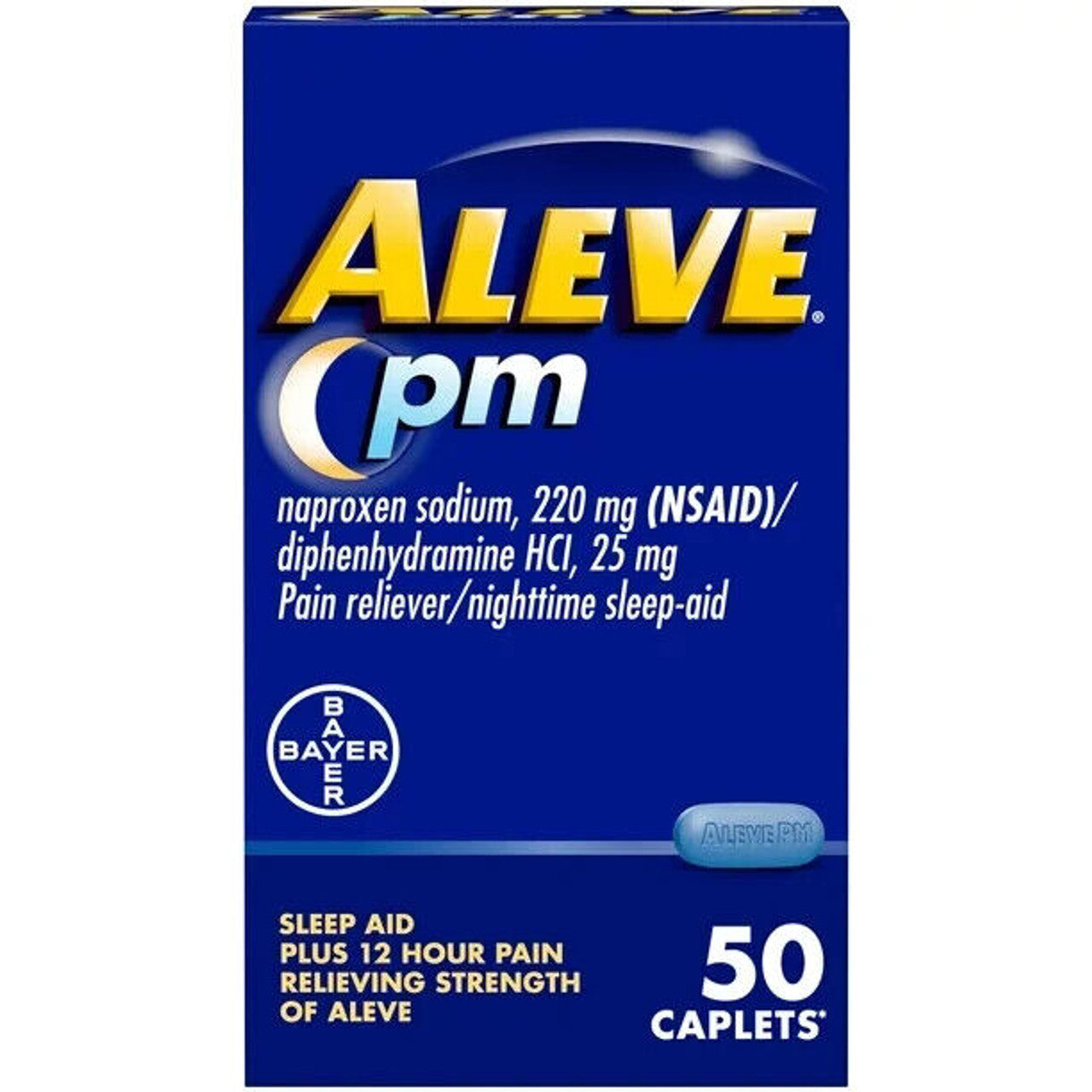 Aleve PM Pain Reliever & Nighttime Sleep Aid 50 Caplets - GOODSZON Discount Store