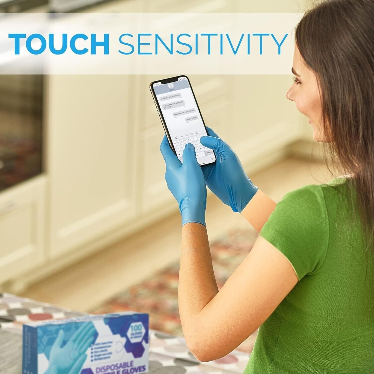 100 Pc Nitrile Gloves - Powder & Latex Free Disposable Exam - Medical&Food Grade - GOODSZON Discount Store