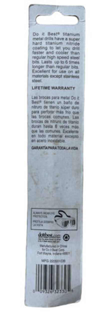 Do it Best 13/32 In. Titanium Drill Bit 220551DB Pack of 3 - GOODSZON Discount Store