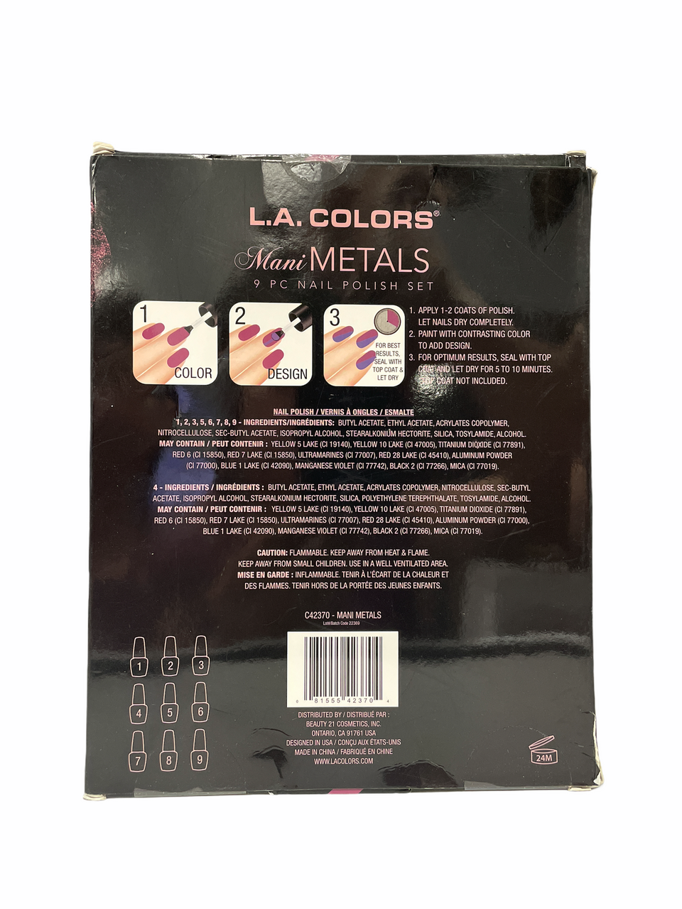 L.A. Colors Mani Polish Set Metals+Nudes (Pack of 2 Sets) - GOODSZON Discount Store