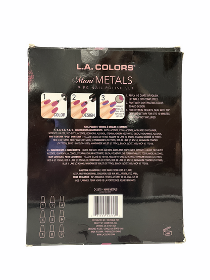 L.A. Colors Mani Polish Set Metals+Nudes (Pack of 2 Sets) - GOODSZON Discount Store