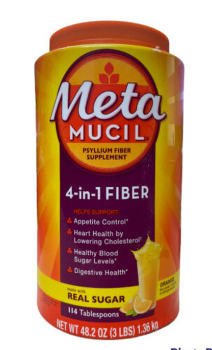 Metamucil 4-in-1 Fiber for Digestive Health - Orange, 114 Servings - GOODSZON Discount Store