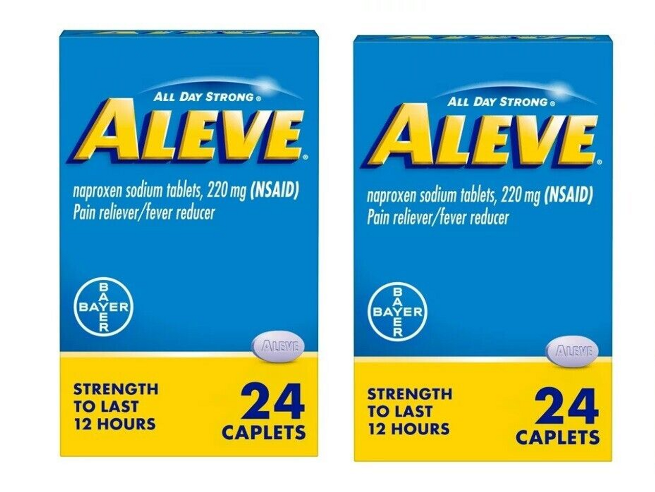 Aleve Naproxen Sodium Pain Reliever 24 Caplets Pack of 2 - GOODSZON Discount Store