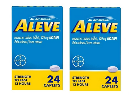 Aleve Naproxen Sodium Pain Reliever 24 Caplets Pack of 2 - GOODSZON Discount Store