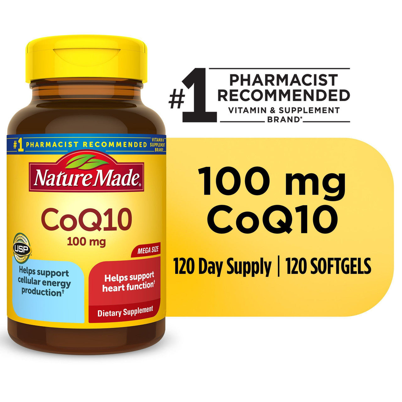 Nature Made CoQ10 100mg, Dietary Supplement for Heart Health Support, 120 Softgels, 120 Day Supply - GOODSZON Discount Store