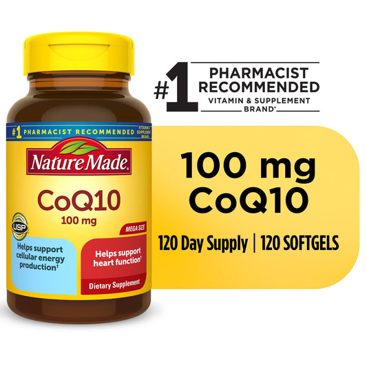 Nature Made CoQ10 100mg, Dietary Supplement for Heart Health Support, 120 Softgels, 120 Day Supply - GOODSZON Discount Store
