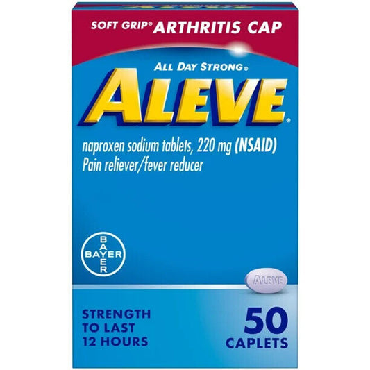 Aleve Caplets Soft Grip Arthritis Cap Naproxen Sodium Pain Reliever, 50 Capls - GOODSZON Discount Store