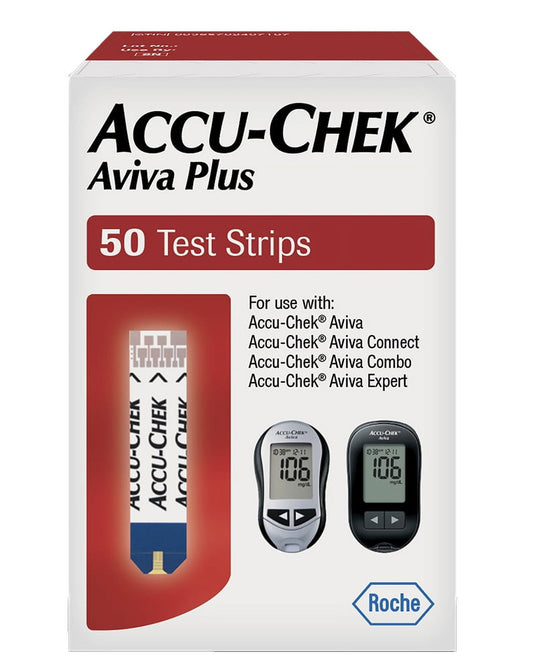Accu-Chek Aviva Plus Blood Glucose Test Strips - 50 Test Strips per Box - GOODSZON Discount Store