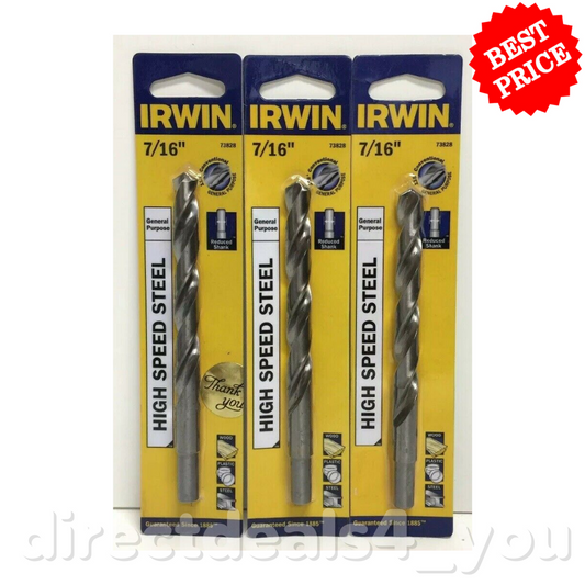 Irwin High Speed Steel 7/16" Drill Bit 73828 Pack of 3 - GOODSZON Discount Store
