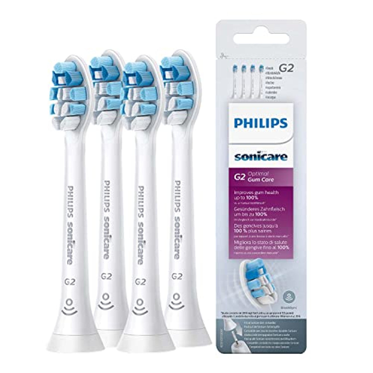 Philips Sonicare HX9034/10 Optimal Gum Care G2 Sensitive Gum Brush Heads with BrushSync (X4) - GOODSZON Discount Store