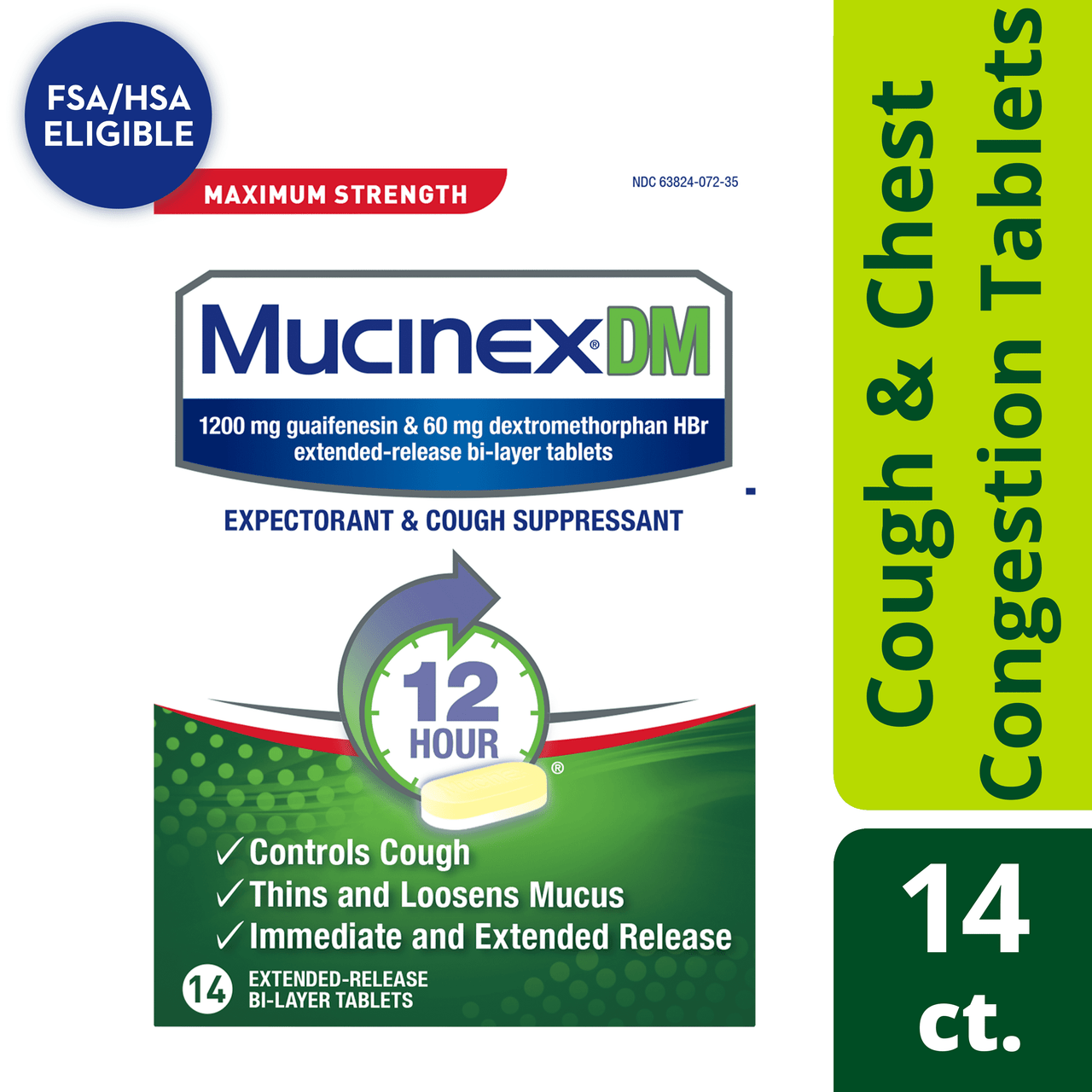 Mucinex DM 12 Hr Max Strength Expectorant & Cough Suppressant Tablets, 42ct, - GOODSZON Discount Store