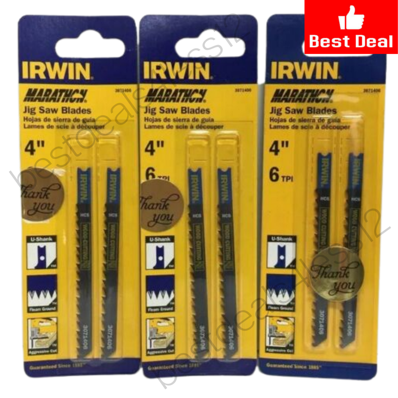 Irwin Marathon 3071406 4" 6 TPI Wood Cutting Jig Saw Blades Pack of 3 - GOODSZON Discount Store