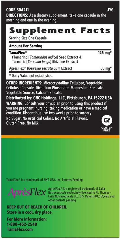 GNC TamaFlex Fast Acting, 60 Vegetarian Capsules, Joint Support - GOODSZON Discount Store
