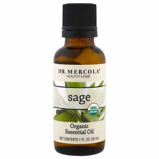 Dr. Mercola Organic Sage Essential Oil Relaxing Steam Distilled 1 Fl Oz 30 ml - GOODSZON Discount Store