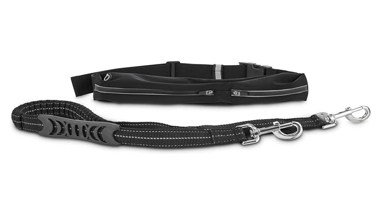 Good2Go Active Running Lead for Dogs in Black 21-44; Belt - GOODSZON Discount Store