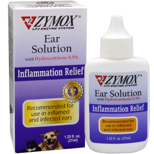 Zymox Ear Solution for Dogs and Cats With 0.5-Percent Hydrocortisone, 1.25 oz. - GOODSZON Discount Store