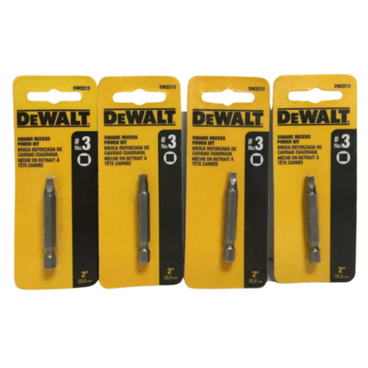Dewalt DW2213 #3 Square Recess 2" Power Bit Pack of 4 - GOODSZON Discount Store