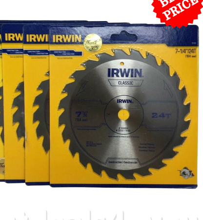 Irwin Classic Circular Saw Blade Miter Carbide 7-1/4 in x 24-Tooth Pack of 3 - GOODSZON Discount Store