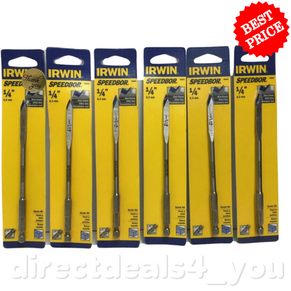 Irwin Speedbor 88804 Spade Bit 1/4" Pack of 6 - GOODSZON Discount Store
