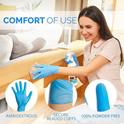 100 Pc Nitrile Gloves - Powder & Latex Free Disposable Exam - Medical&Food Grade - GOODSZON Discount Store