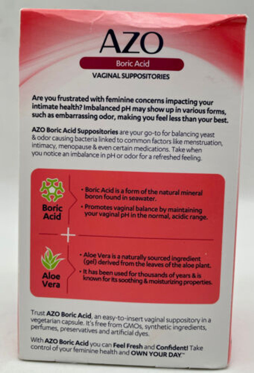 Azo Promotes Vaginal Balance - 30 Vaginal Suppositories Pack 2 - GOODSZON Discount Store