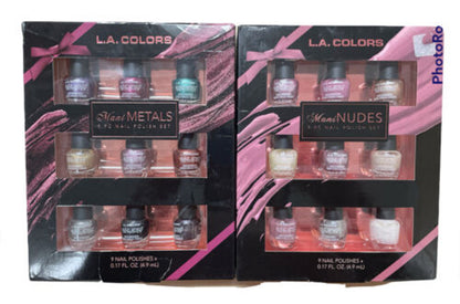 L.A. Colors Mani Polish Set Metals+Nudes (Pack of 2 Sets) - GOODSZON Discount Store