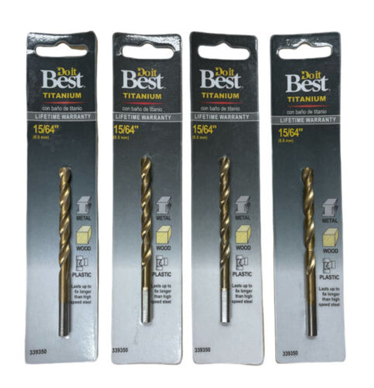 Do it Best 15/64 In. Titanium Drill Bit 219461DB Pack of 4 - GOODSZON Discount Store