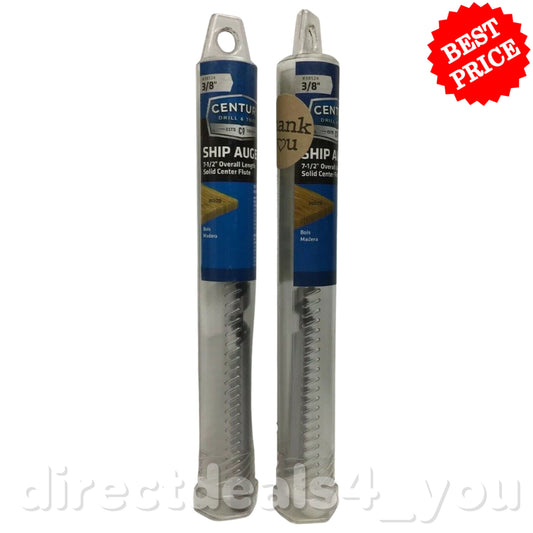 CENTURY DRILL & TOOL 38524 3/8" x 7-1/2" Ship Auger 3/8" Shank Pack of 2 - GOODSZON Discount Store