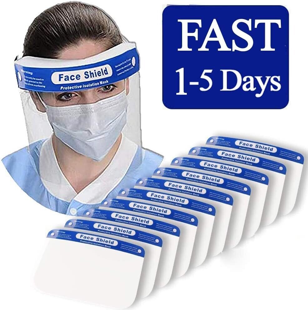10Pcs Safety Face Shield Reusable Full Face - GOODSZON Discount Store