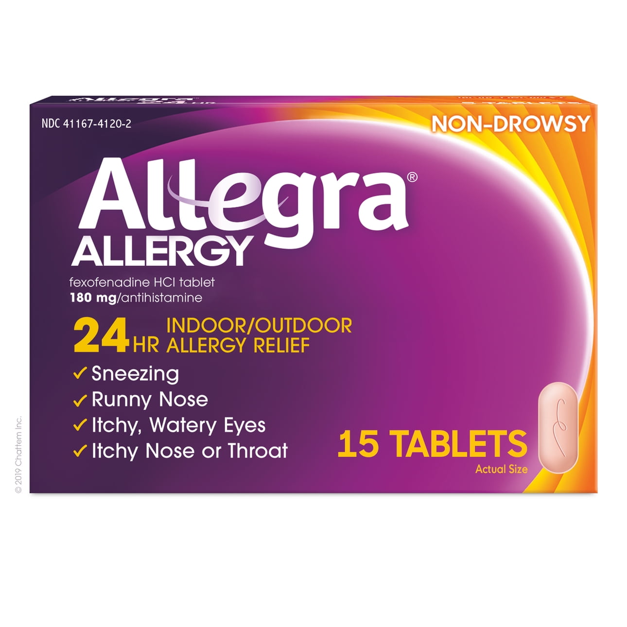 Allegra 24 Hour Non-Drowsy Antihistamine Medicine Tablets for Adult Allergy Relief, Fexofenadine, 180 mg, 15 Pills - GOODSZON Discount Store