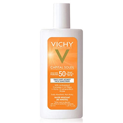 Vichy Capital Soleil Face Sunscreen Lotion, Daily Anti Aging Sunblock with Broad Spectrum SPF 50, Dermatologist Recommended, 1.69 Fl. Oz. - GOODSZON Discount Store