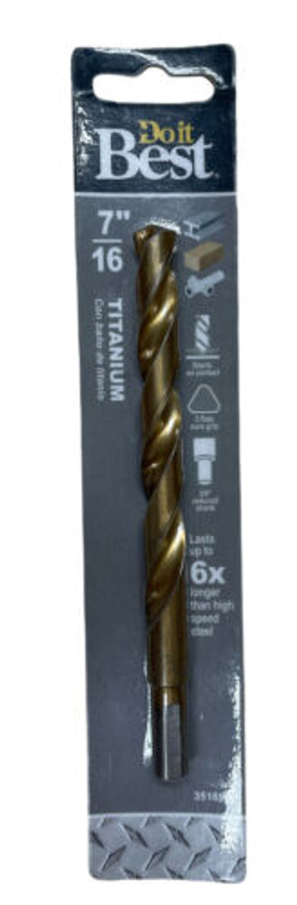 Do it Best 7/16 In. Titanium Drill Bit 220711DB Pack of 3 - GOODSZON Discount Store