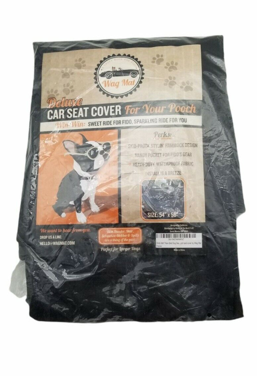 Wag Mat Deluxe Dog Car Seat Cover, Non Skid - 54"x58", Black - GOODSZON Discount Store