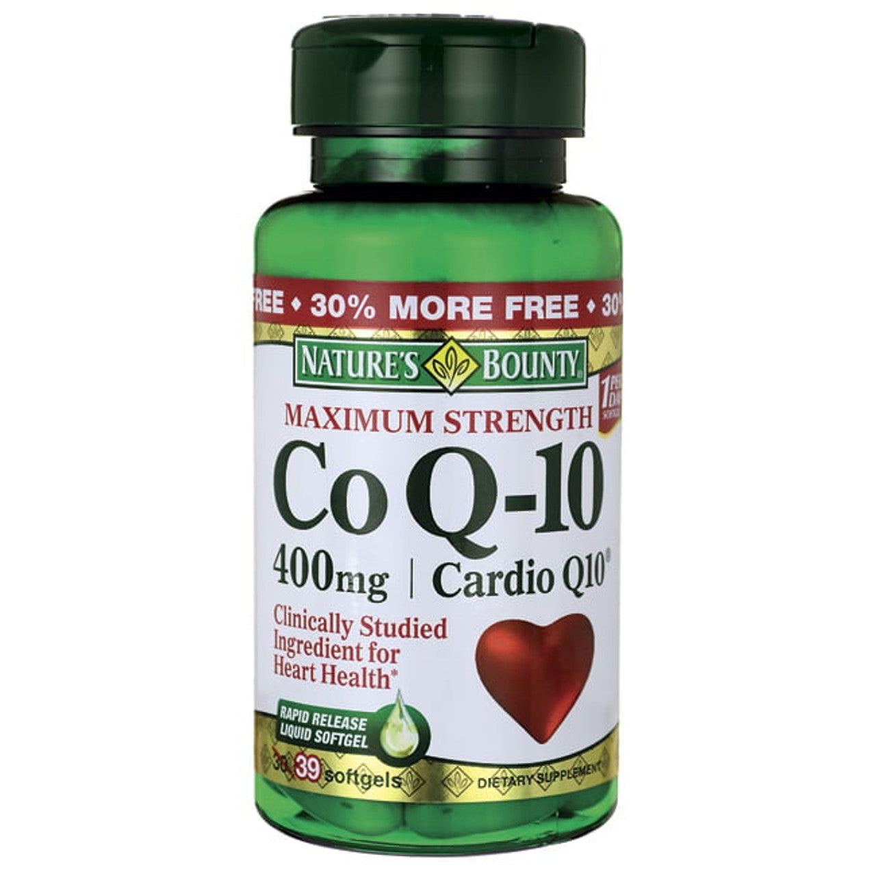 Nature's Bounty Maximum Strength Coq10 Cardio Q10 400 mg 39 Sgels - GOODSZON Discount Store