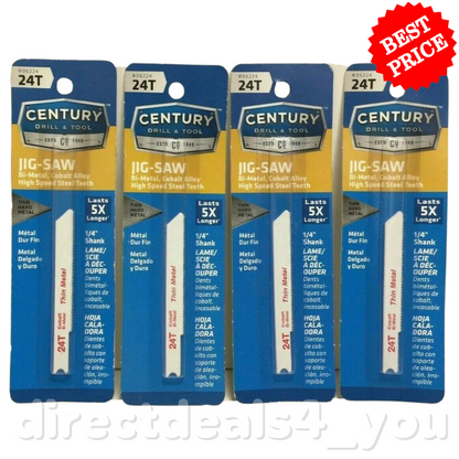 Century Drill & Tool 06224 24T Jig-Saw Bi-Metal Saw Blades Pack of 4 - GOODSZON Discount Store