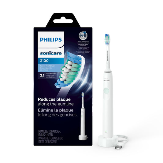 Philips Sonicare 2100 Power Toothbrush, Rechargeable Electric Toothbrush, White Mint HX3661/04 - GOODSZON Discount Store