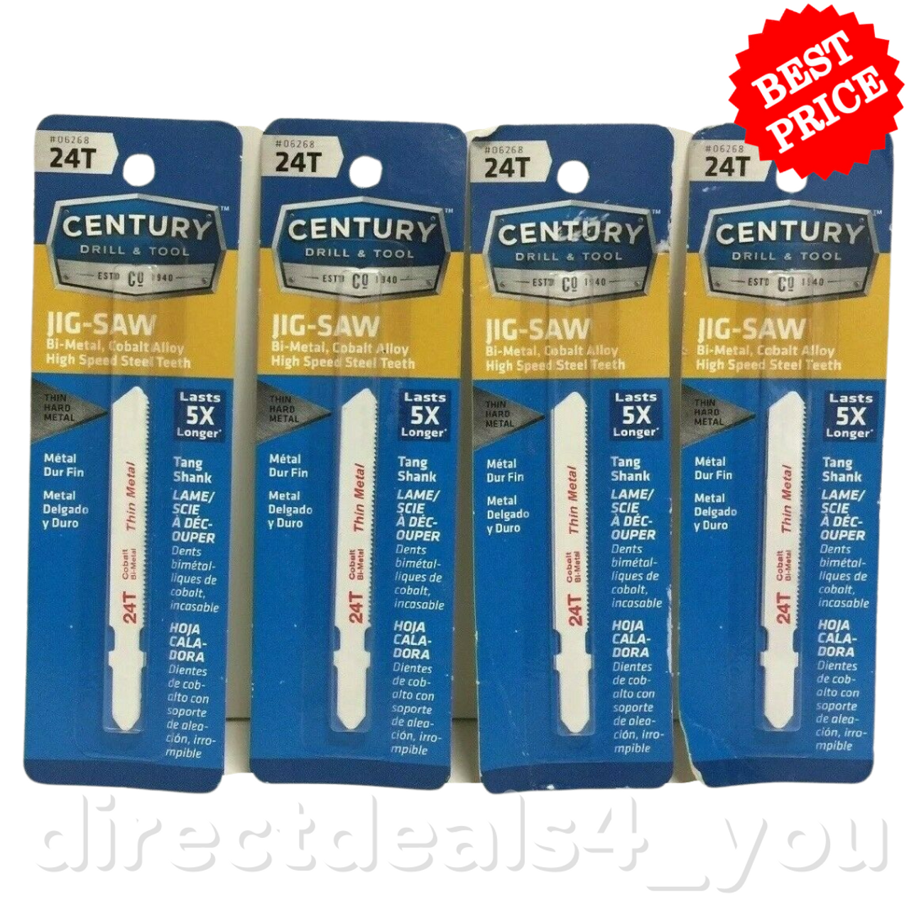 Century Drill & Tool 06268 24T Jig-Saw Bi-Metal Saw Blades Pack of 4 - GOODSZON Discount Store