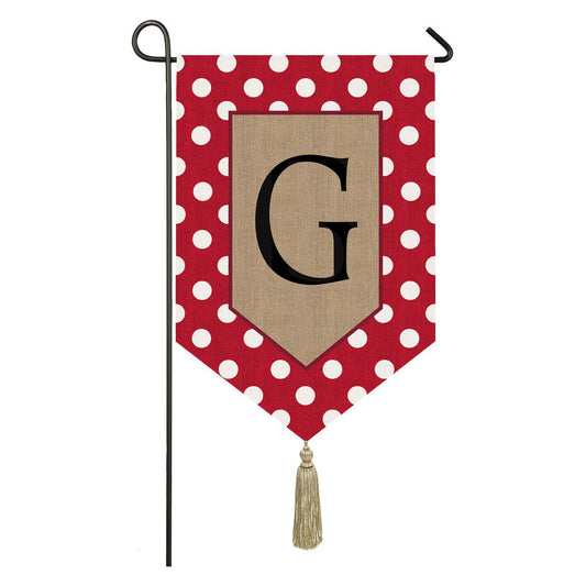 Evergreen Enterprises Polka Dot Welcome Monogram Garden Flag - GOODSZON Discount Store