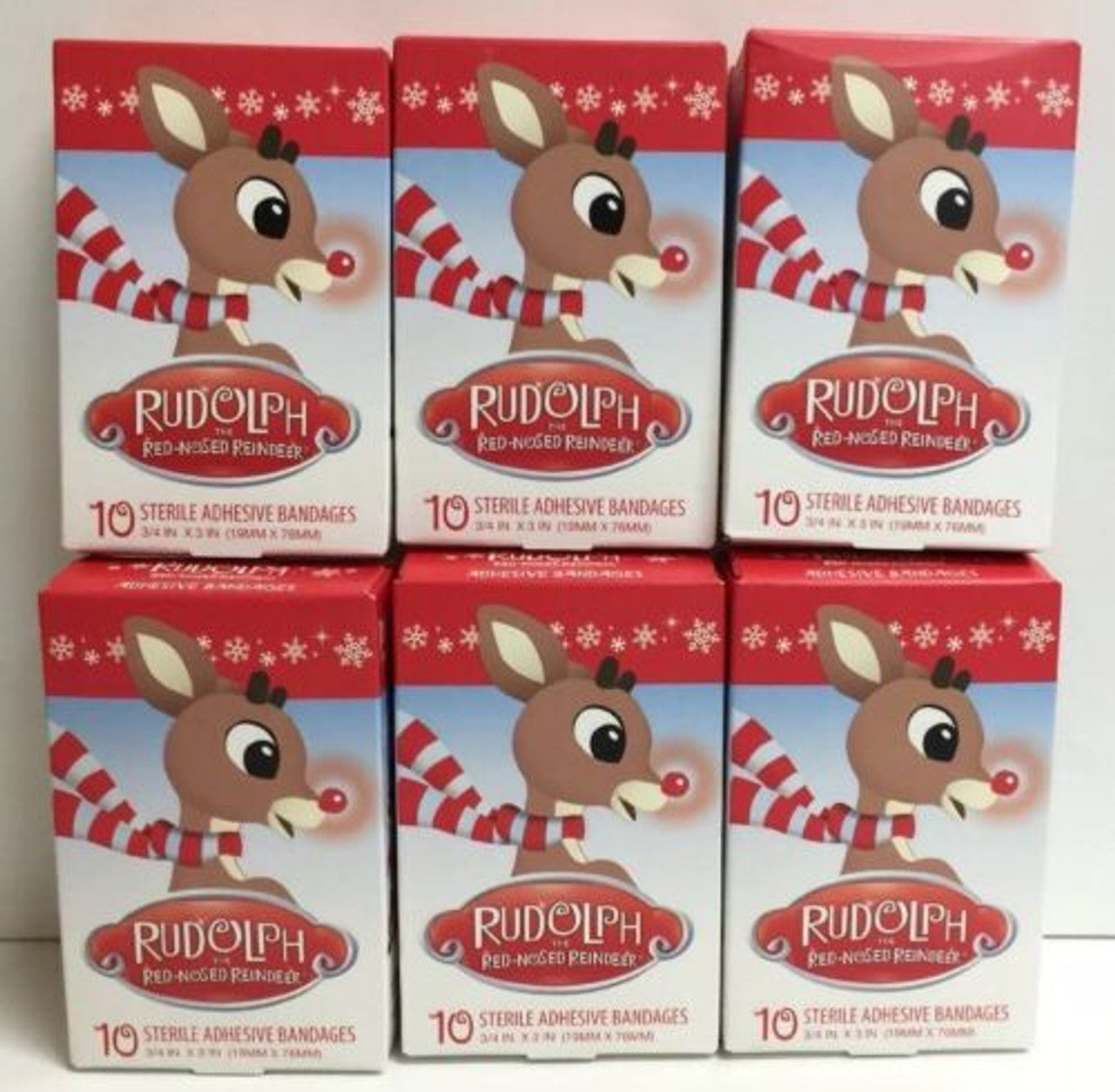Rudolph The Red-Nosed Reindeer 10 Sterile Adhesive Bandages Pack of 6 - GOODSZON Discount Store