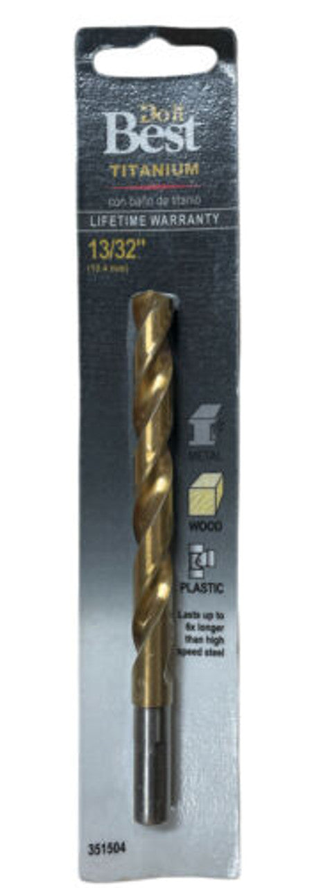 Do it Best 13/32 In. Titanium Drill Bit 220551DB Pack of 3 - GOODSZON Discount Store