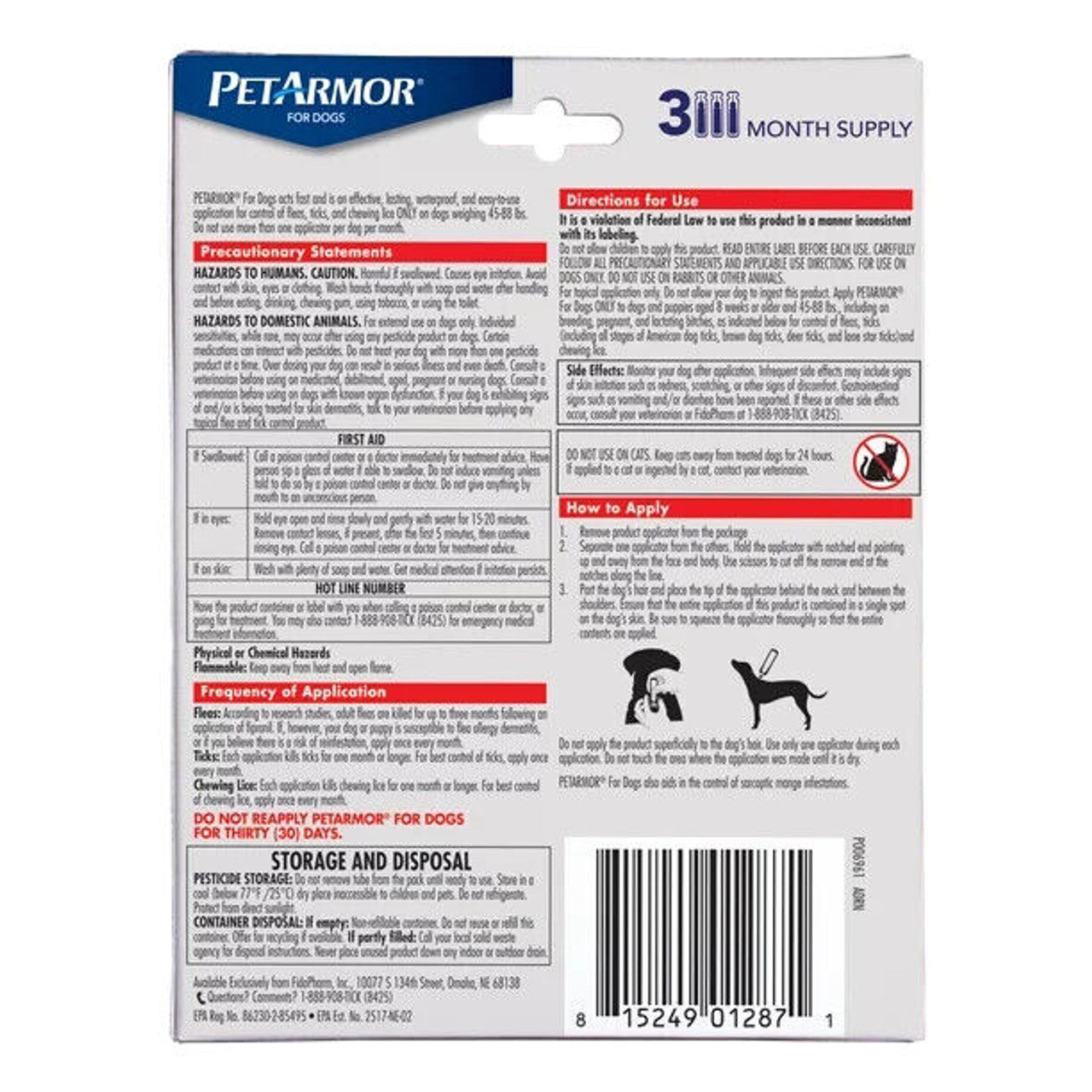 PetArmor Flea & Tick Prevention for Dogs (45-88 lbs), 3 Treatments - GOODSZON Discount Store