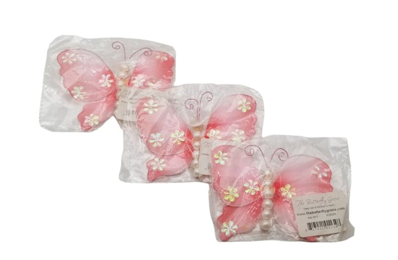 The Butterfly Grove Isabella Butterfly Decoration Small 5"x4" Pink 3 pc - GOODSZON Discount Store