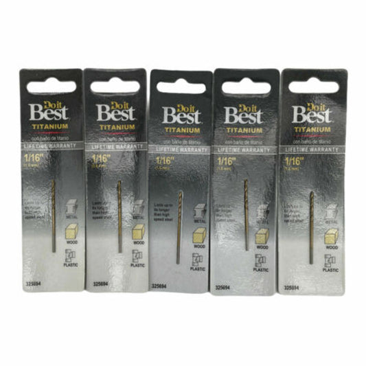 Do It Titanium 1/16" 325694 Drill Bit (Pack of 5) - GOODSZON Discount Store