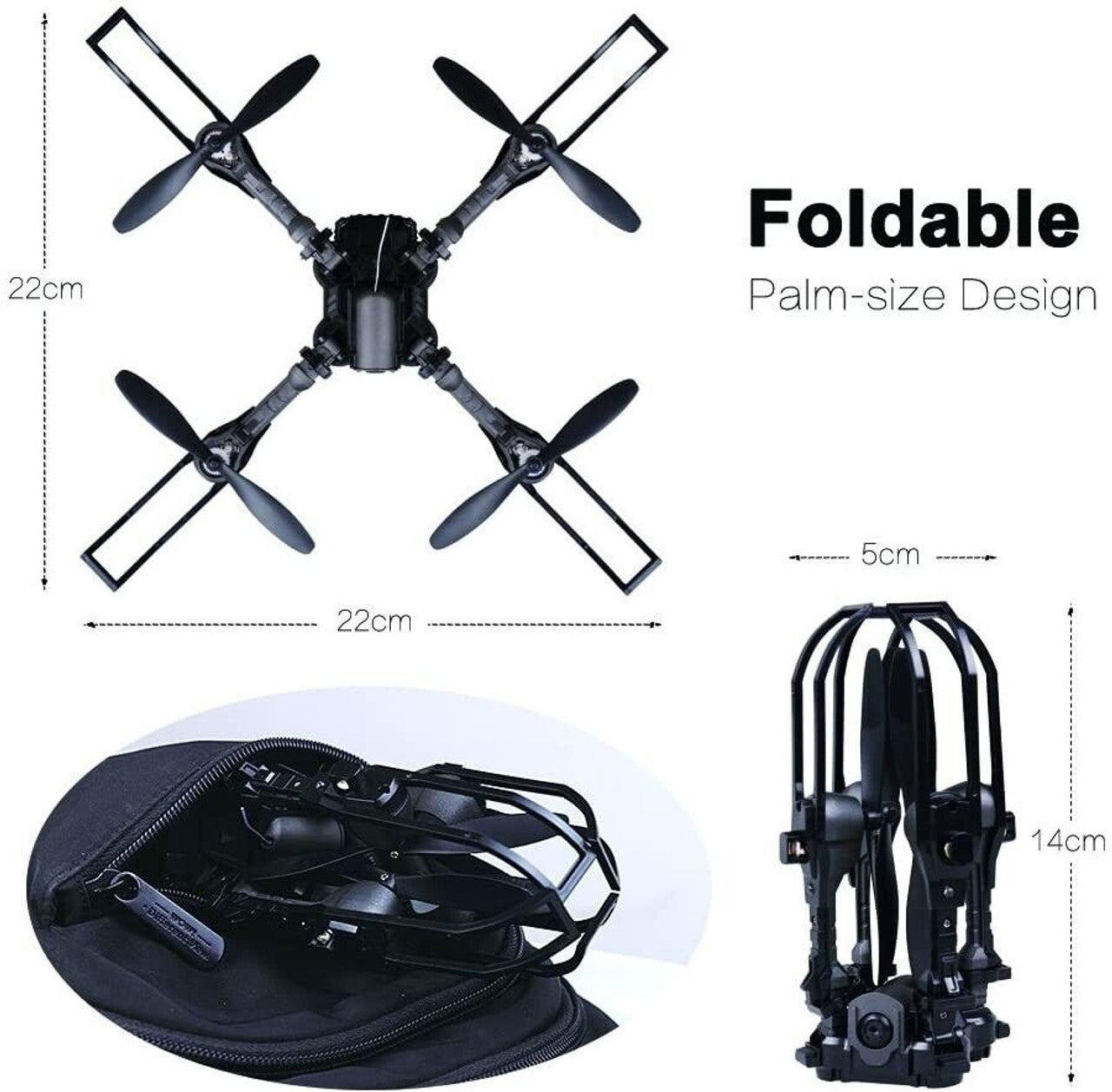 RC Drone for Beginners with 720P HD Camera Live Video 2.4GHz Foldable Arms - GOODSZON Discount Store