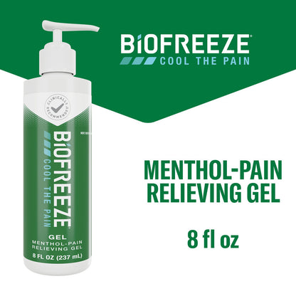 Biofreeze Cool The Pain Relief Gel, Menthol Pain Relieving Gel, 8 oz. Pump, Green *EN - GOODSZON Discount Store